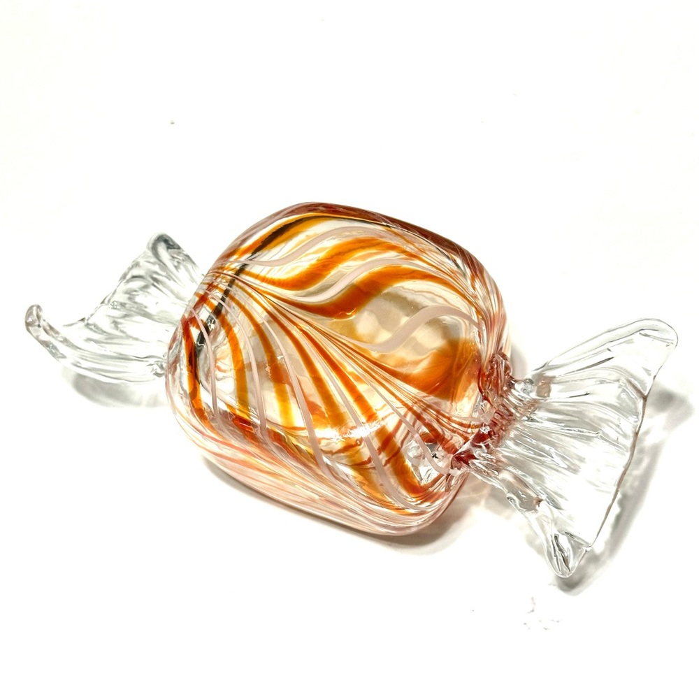 Large Hand Blown Glass Hard Candy Paperweight Decor
